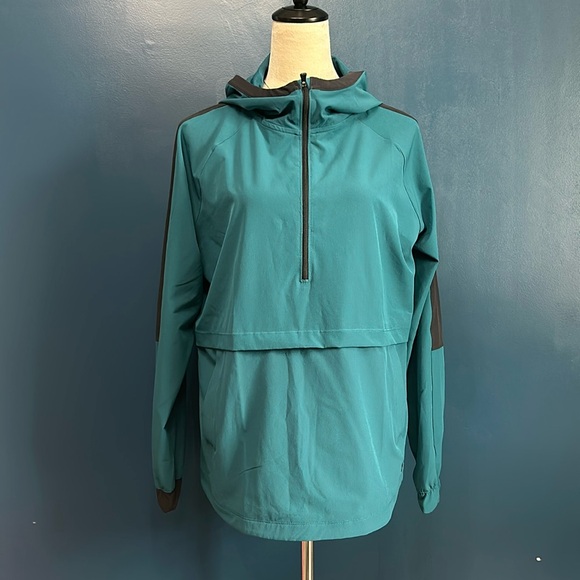UNDER ARMOUR Jacket Teal Black Heatgear Storm 1/2 Zip Anorak EUC Size XSmall - Picture 1 of 7